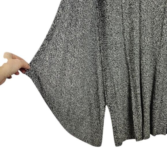Eileen Fisher Long Duster‎ Cardigan Sz PM Marled Gray Boho Relaxed Open Beach - Picture 3 of 9